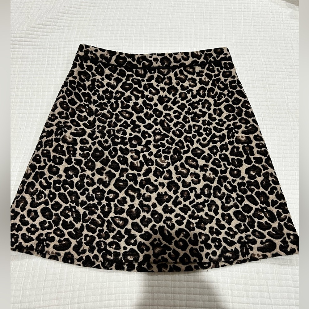 Anthropologie Leopard Skirt